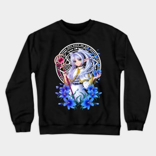 Frieren and Blue Flowers Crewneck Sweatshirt